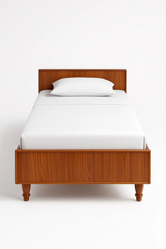 Modern Wooden Platform Bed - Single Bed (78*30inch) - Wooden Brown ErgoEdge