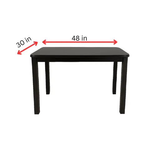 4-Seater Wooden Dining Table Set - Dark Brown ErgoEdge
