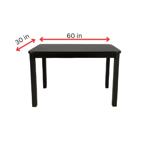 6-Seater Wooden Dining Table Set - Dark Brown ErgoEdge