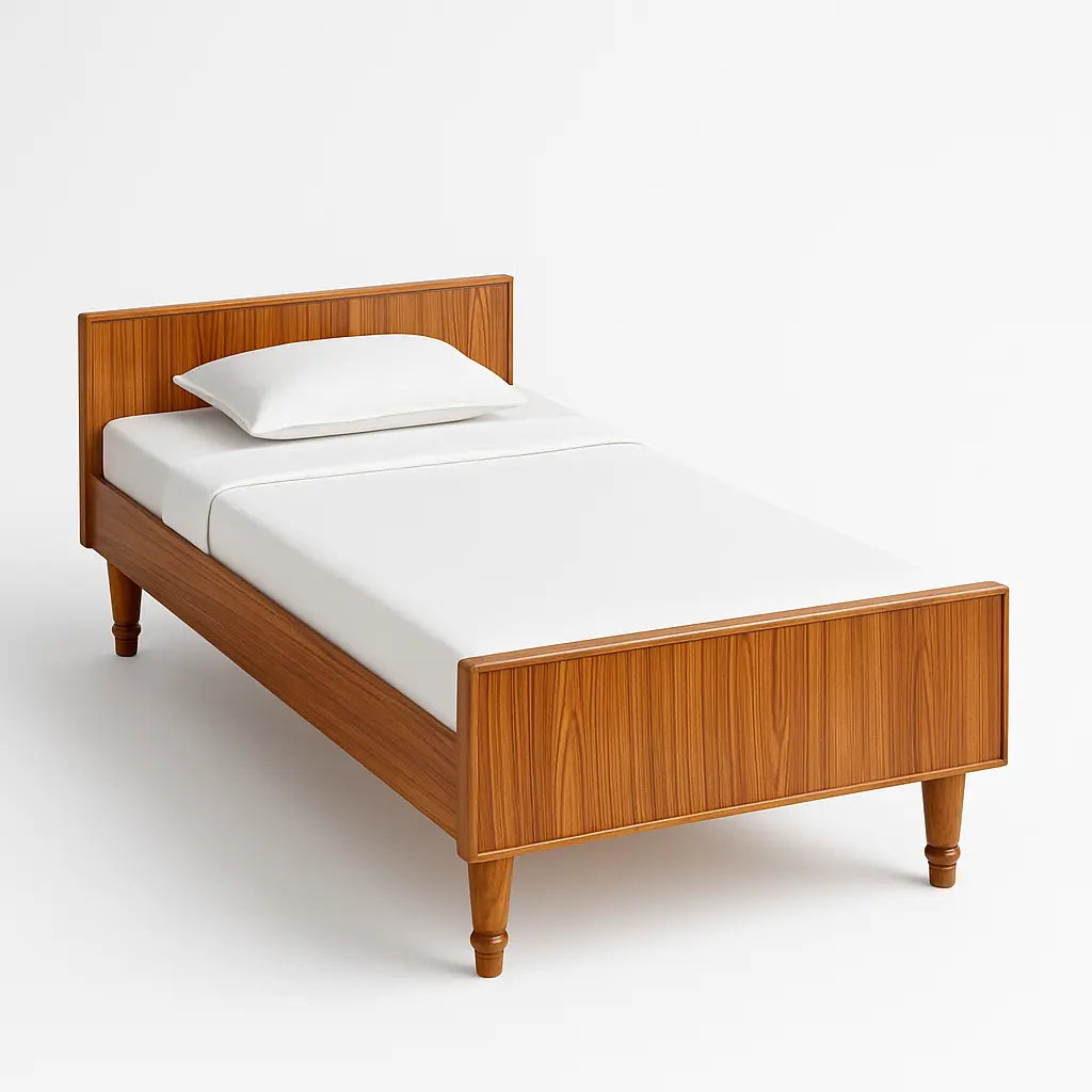 Modern Wooden Platform Bed - Single Bed (78*30inch) - Wooden Brown ErgoEdge