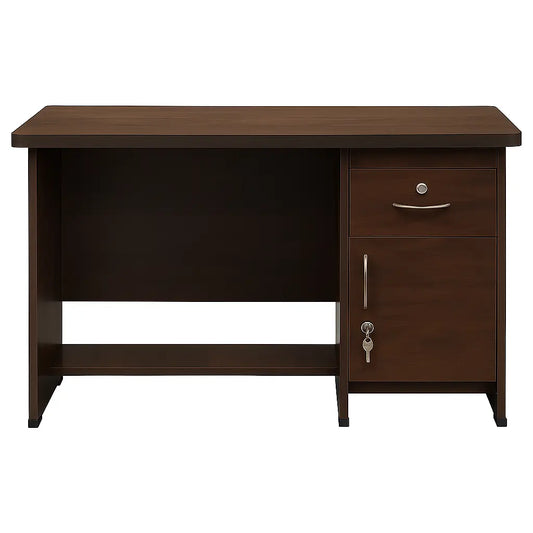 Classic Wooden Office Desk with Storage Drawers and Footrest ErgoEdge