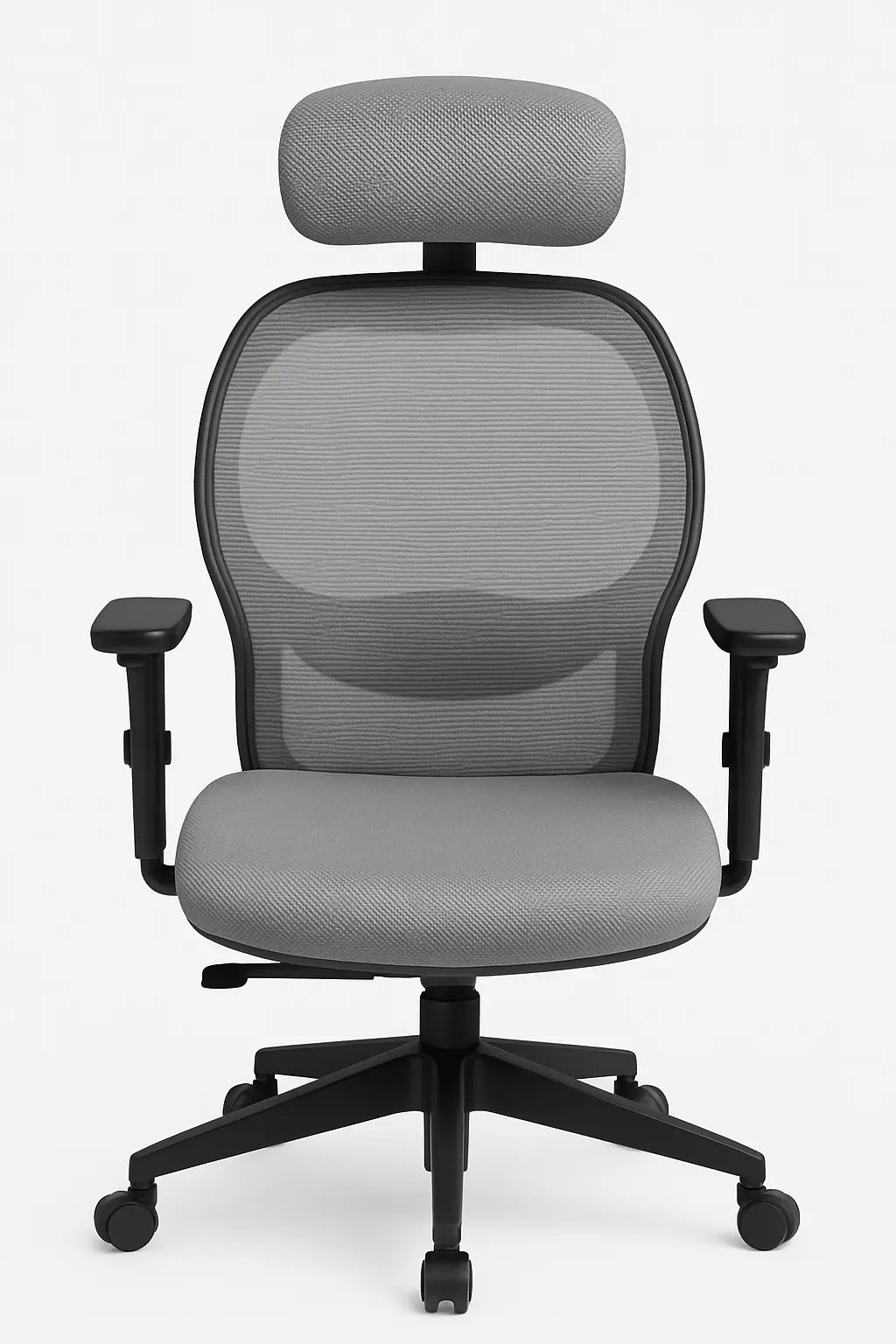 Premium Ergonomic Office Chair with 3D Headrest & Lumbar Support - Grey ErgoEdge