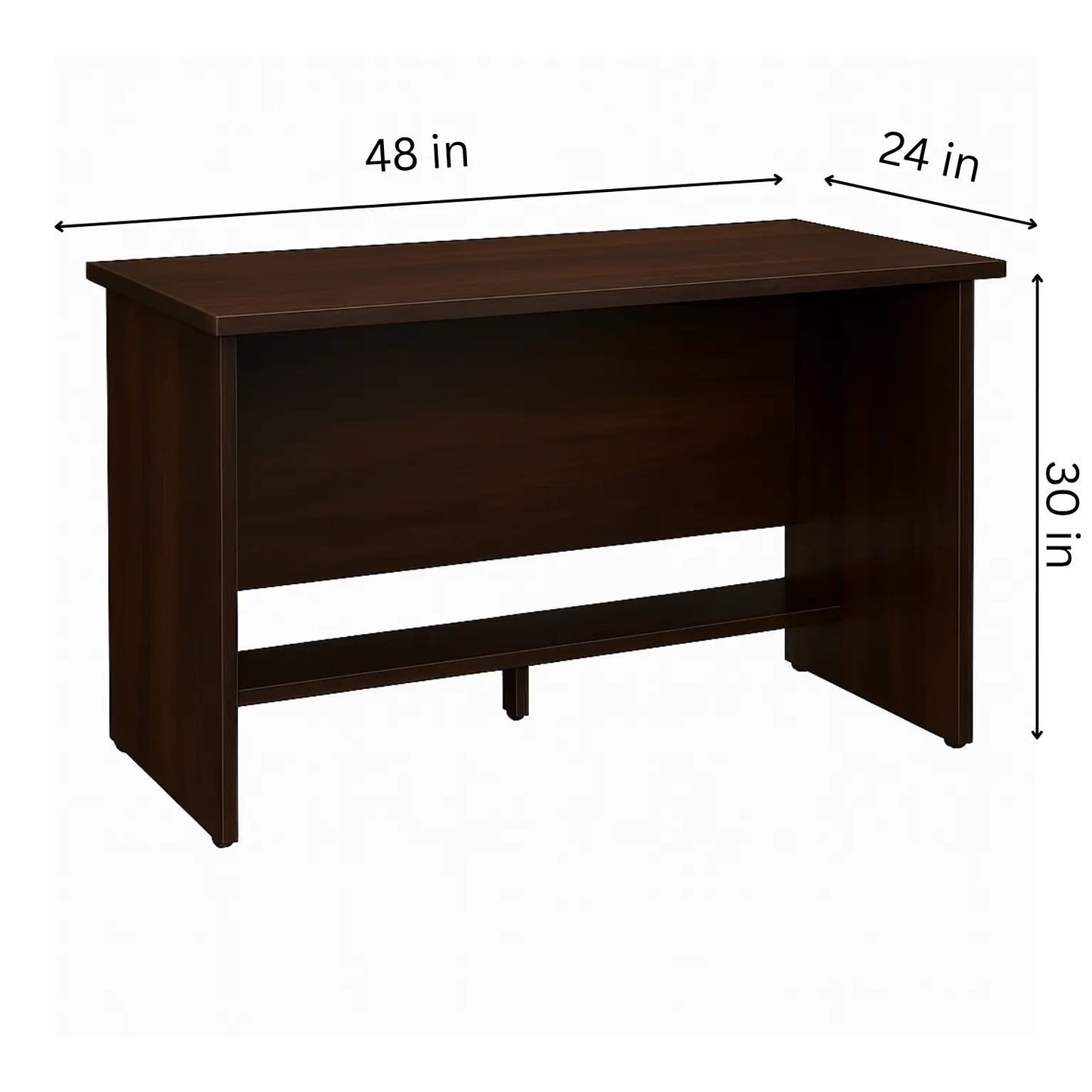 Modern Dark Wood Study/Office Desk with Built-In Footrest ErgoEdge