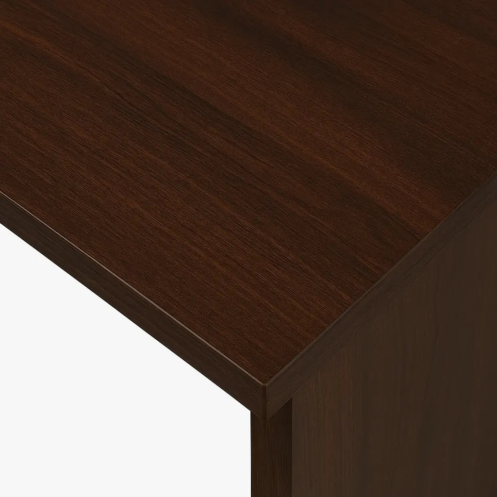 Modern Dark Wood Study/Office Desk with Built-In Footrest ErgoEdge