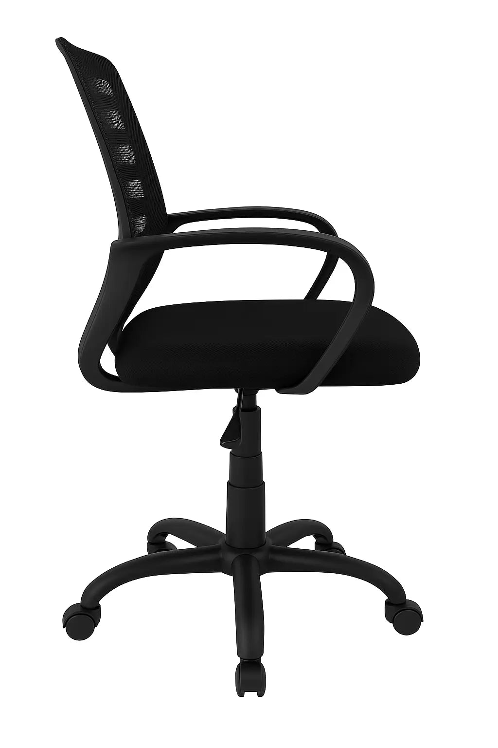 Ergonomic Mesh Office Chair – Black with Fixed Armrests & 45° Incline ErgoEdge