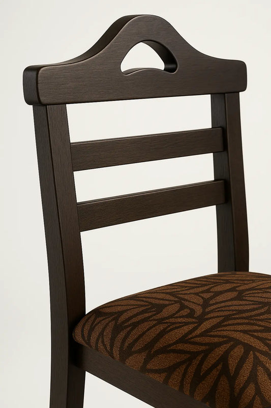 6-Seater Wooden Dining Table Set - Dark Brown ErgoEdge