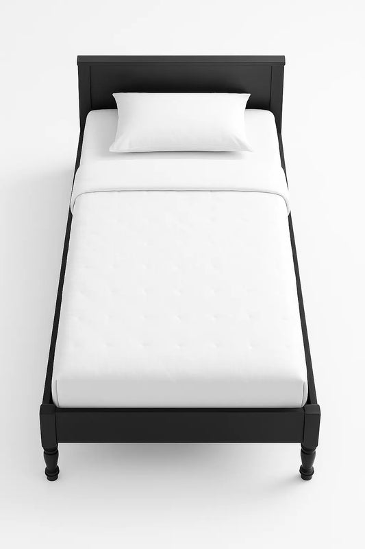 Modern Wooden Platform Bed - Single Bed (78*30inch) - Sleek Black ErgoEdge