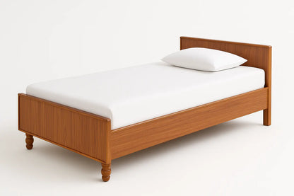 Modern Wooden Platform Bed - Single Bed (78*30inch) - Wooden Brown ErgoEdge