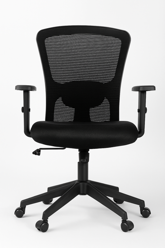 Ergonomic Mesh Office Chair with Lumbar Support and Adjustable Armrests – Black ErgoEdge