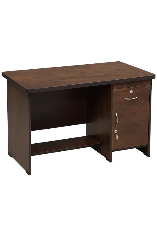 Classic Wooden Office Desk with Storage Drawers and Footrest ErgoEdge