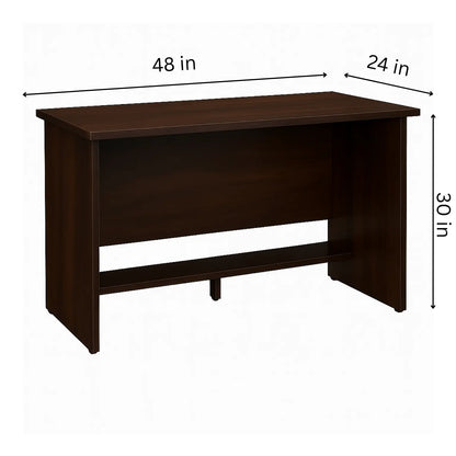 Modern Dark Wood Study/Office Desk with Built-In Footrest ErgoEdge