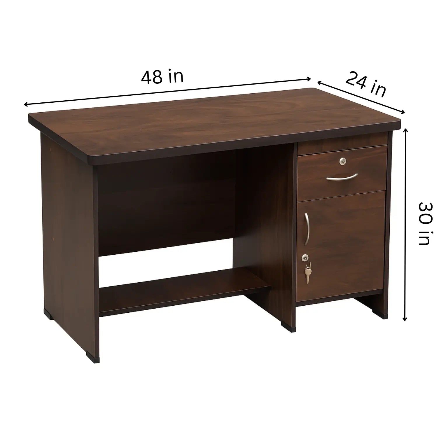 Classic Wooden Office Desk with Storage Drawers and Footrest ErgoEdge