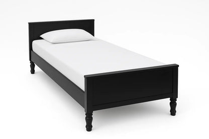 Modern Wooden Platform Bed - Single Bed (78*30inch) - Sleek Black ErgoEdge