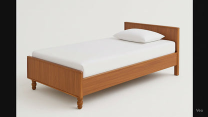 Modern Wooden Platform Bed - Single Bed (78*30inch) - Wooden Brown