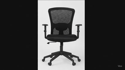 Ergonomic Mesh Office Chair with Lumbar Support and Adjustable Armrests – Black