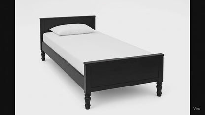 Modern Wooden Platform Bed - Single Bed (78*30inch) - Sleek Black