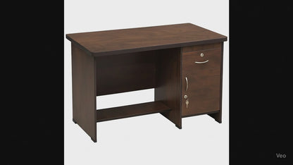 Classic Wooden Office Desk with Storage Drawers and Footrest